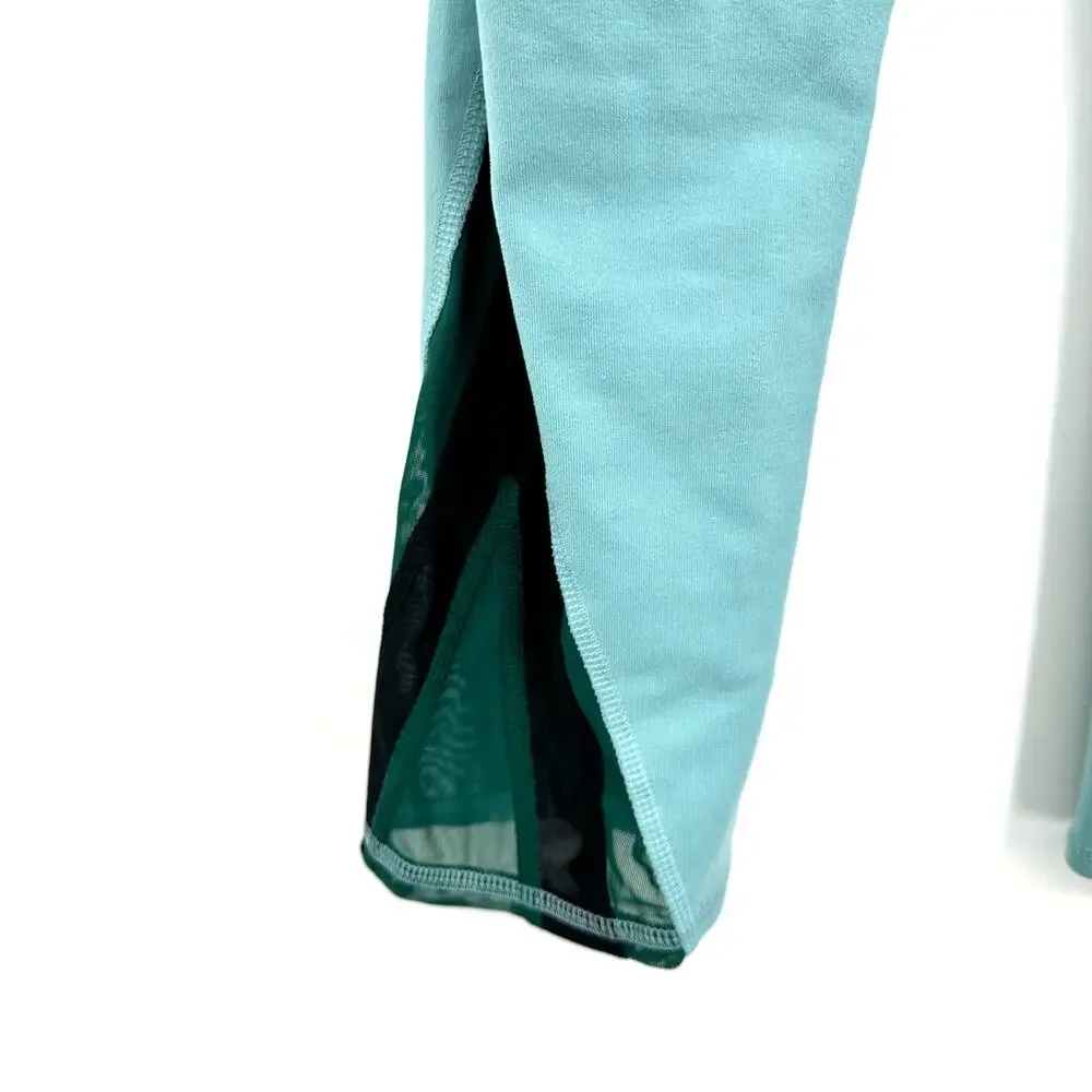 Alo Size Small Leggings Green Blue Capri Ankle Athleisure Activewear Running Gym